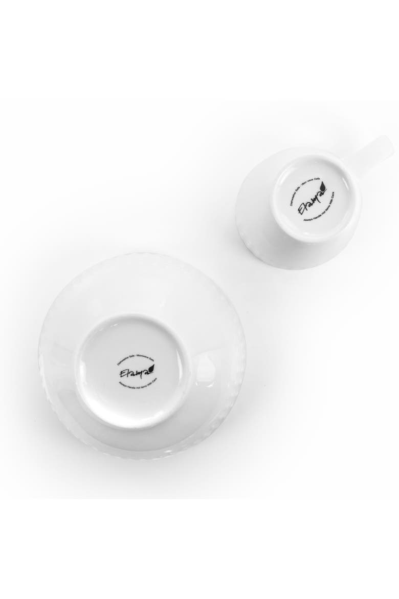 Cara 16 Piece Round Porcelain Dinnerware Set, Alternate, color, White