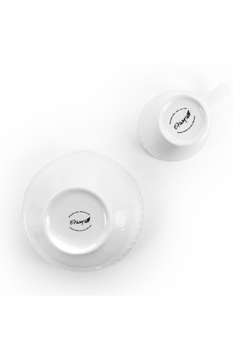 Elama Cara 16 Piece Round Porcelain Dinnerware Set, Alternate, color, White