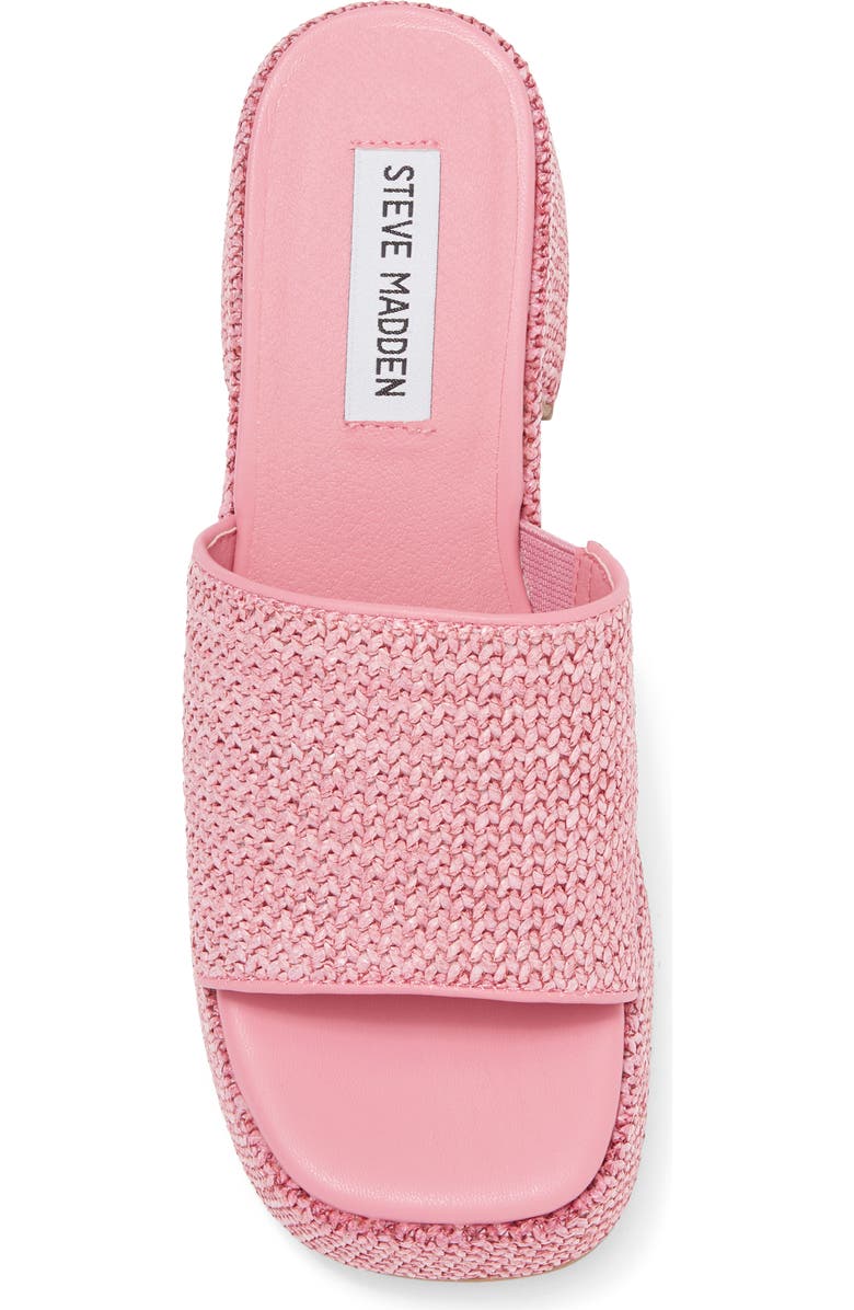 Steve Madden Reign Platform Mule, Alternate, color, Pink Raffia