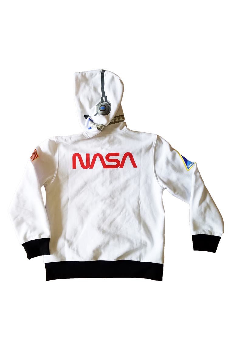 Kids NASA Astronaut Hoodie, Alternate, color, White