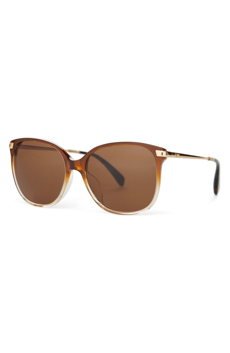 TOMS Sandela 55mm Gradient Square Sunglasses, Alternate, color, Cappuccino Champange Fade