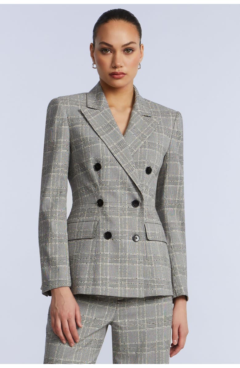 BCBGMAXAZRIA Glen Plaid Blazer, Alternate, color, Black/White
