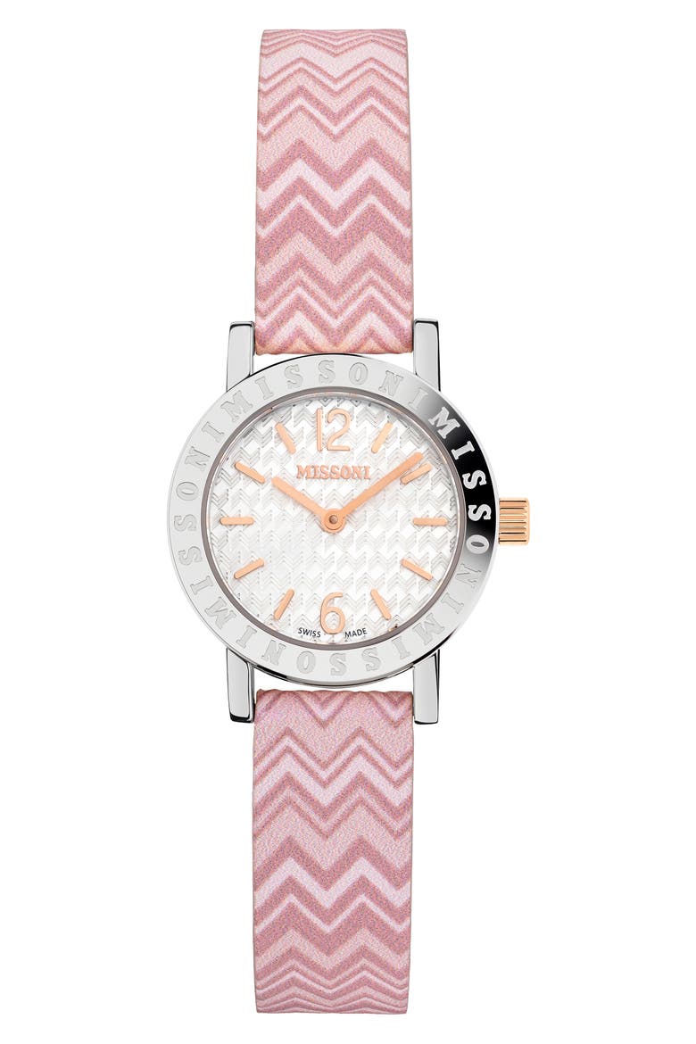 Estate Leather Strap Watch, 27mm, Main, color, STAINLESS STEEL