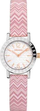 Missoni Estate Leather Strap Watch, 27mm