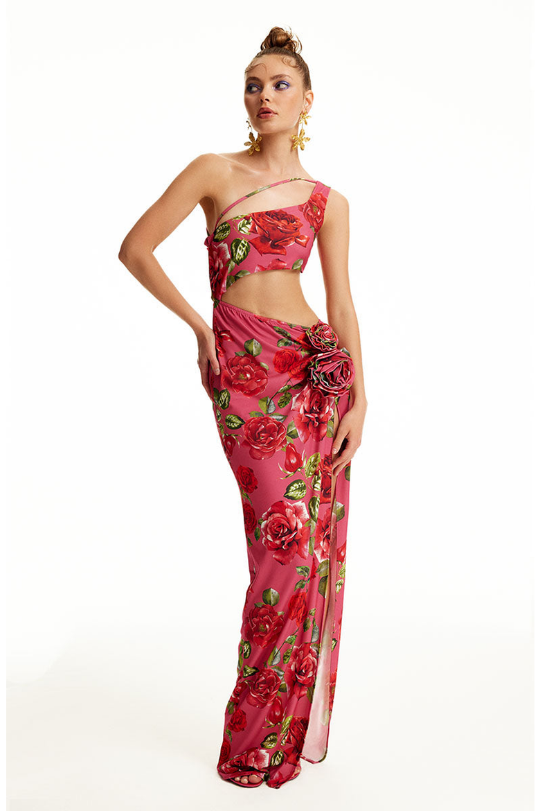 FLAME DRESS, Main, color, Printed Fuchsia