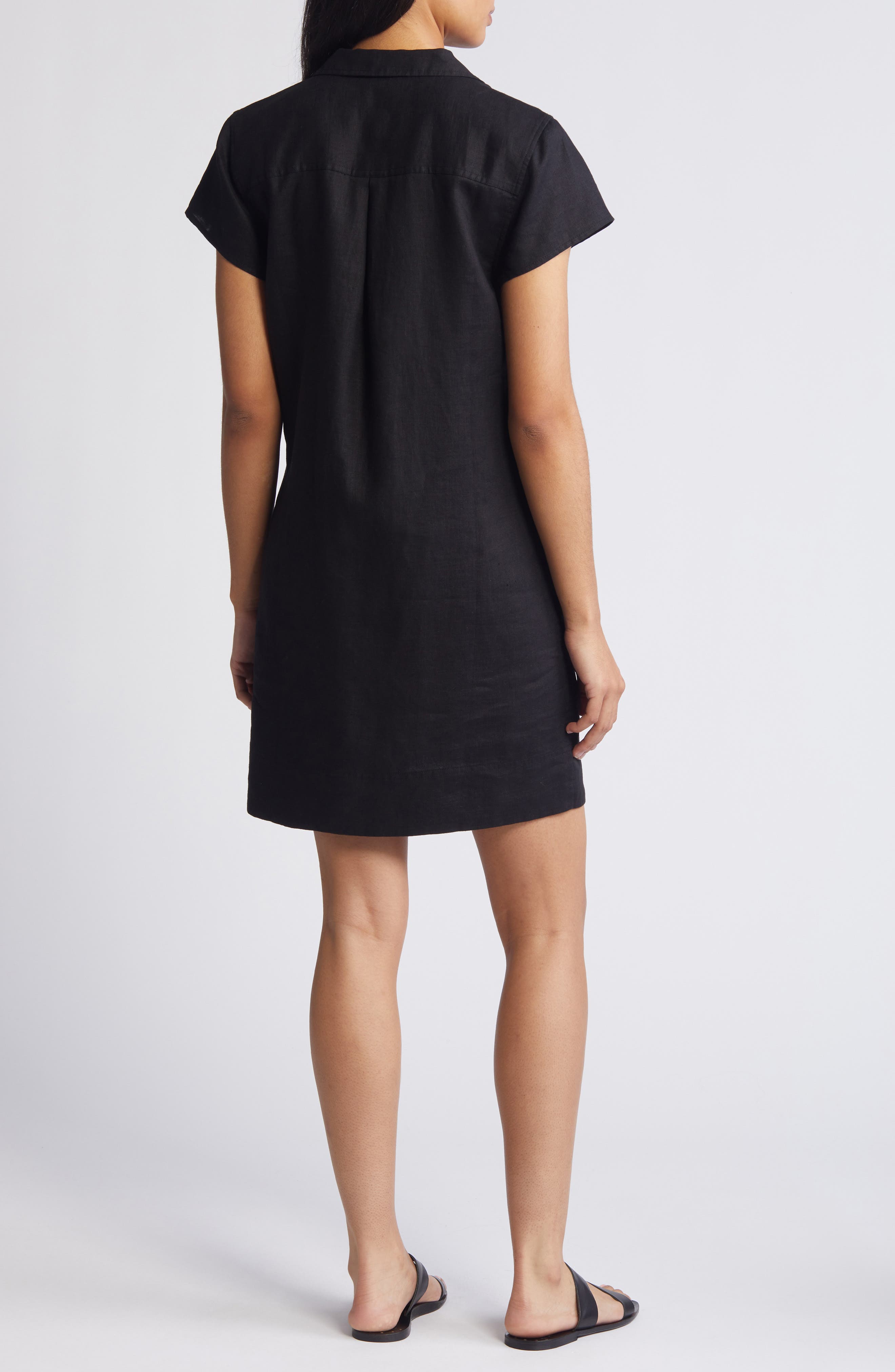 Two Palms Short Sleeve Linen Dress - image 2