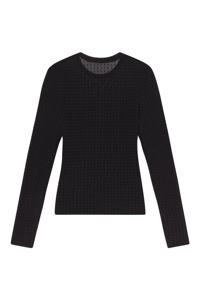 Swiss Dot Sheer Mesh Top, Alternate, color, BLACK