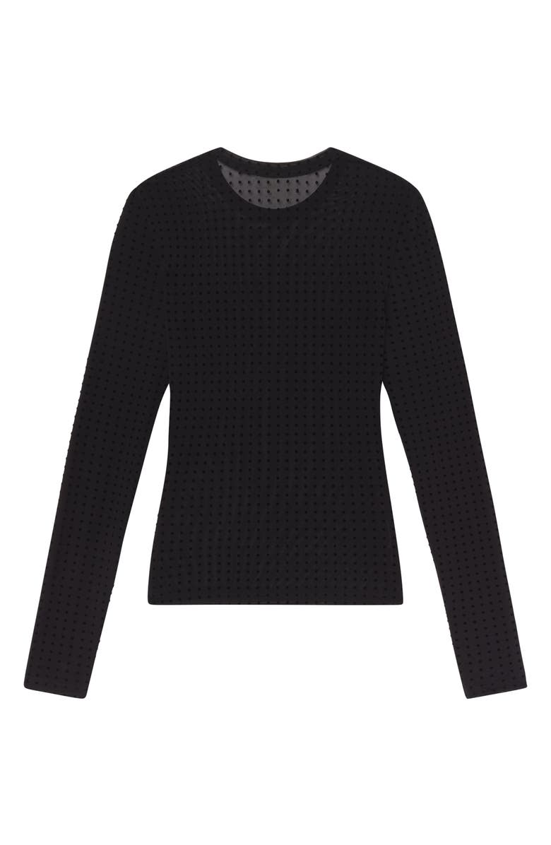 FRAME Swiss Dot Sheer Mesh Top, Alternate, color, Black