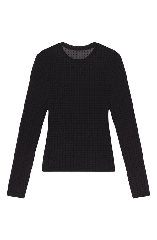 Frame Swiss Dot Sheer Mesh Top In Black