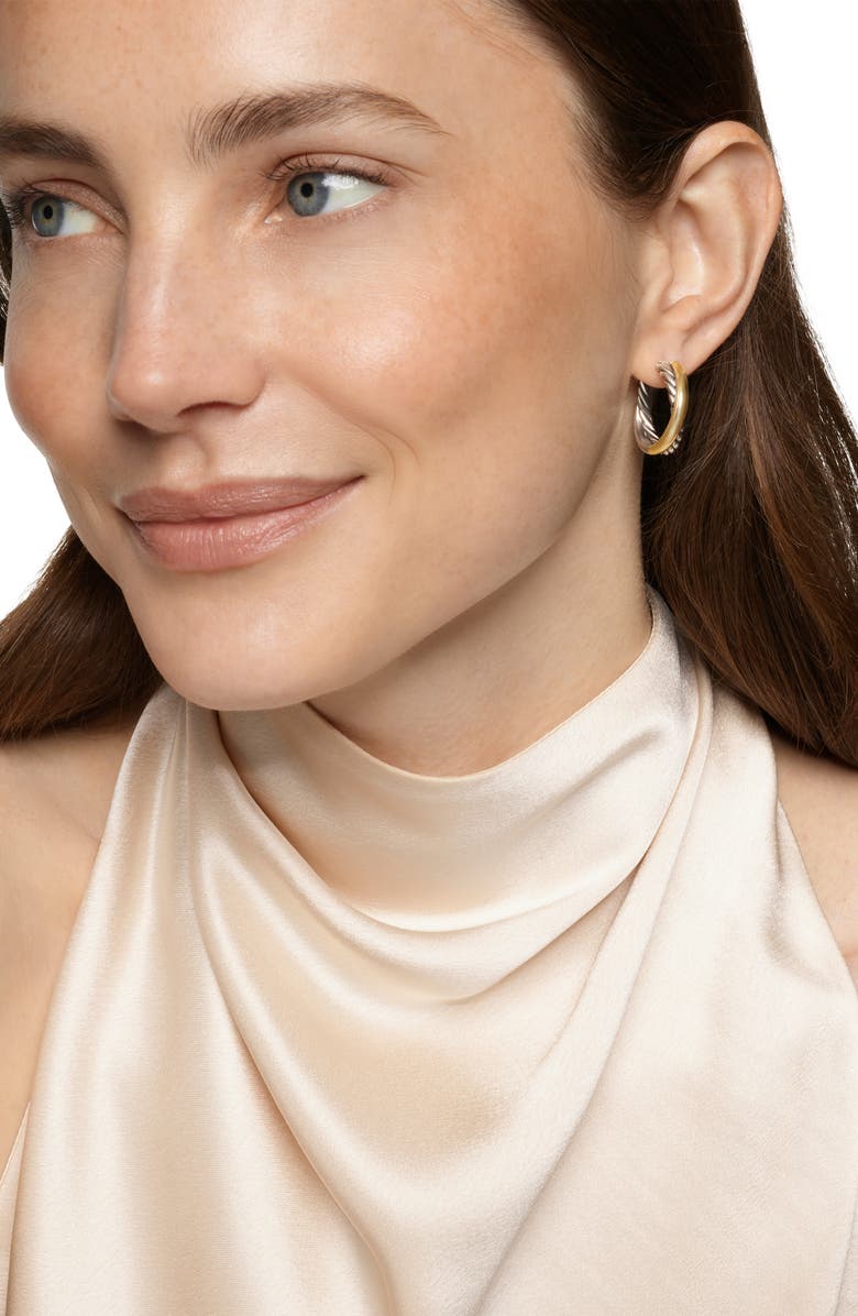 David Yurman Bold Crossover Hoop Earrings, Alternate, color, Sterling Silver 14Kyg