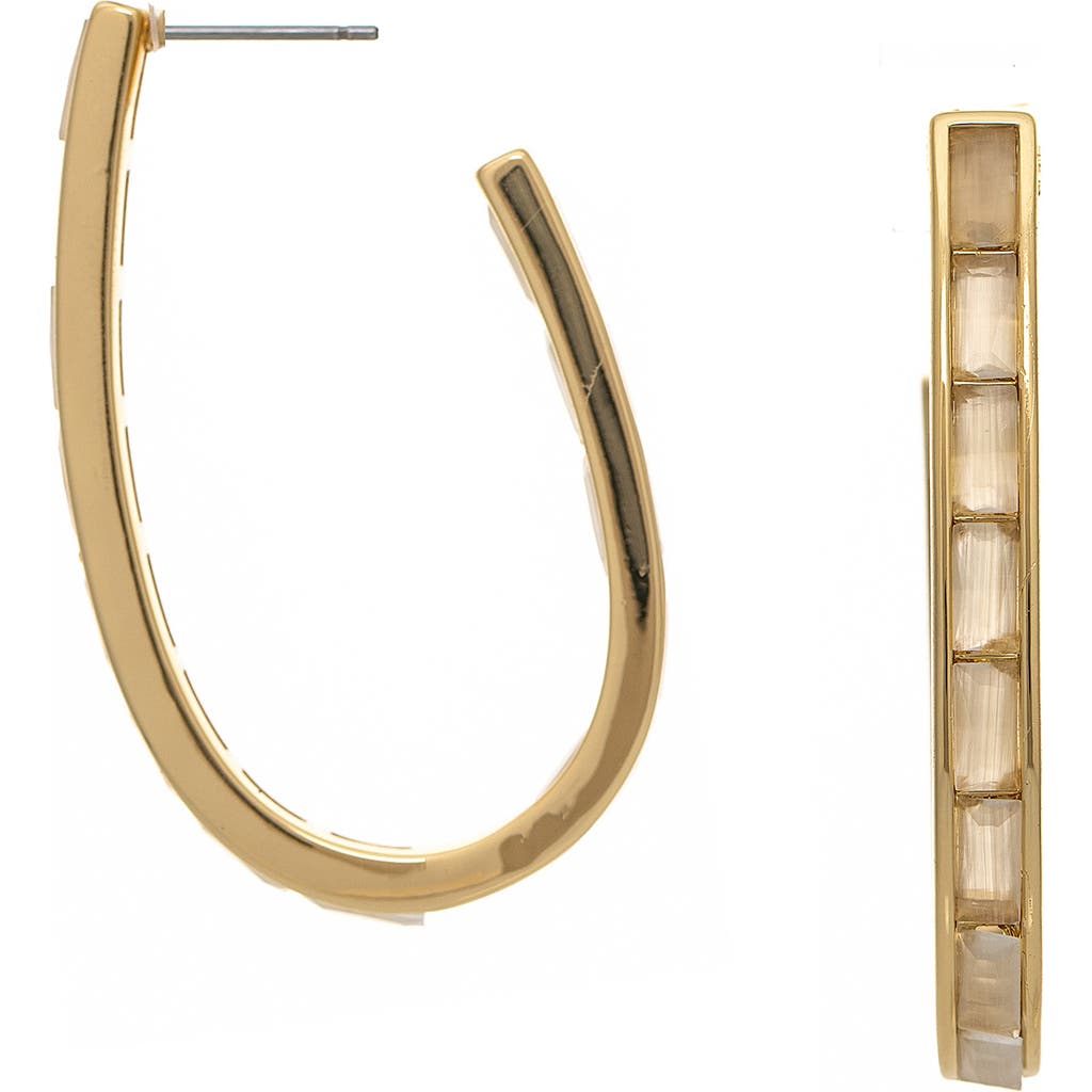 Rivka Friedman Elongated Mother Of Pearl Hoop Earrings