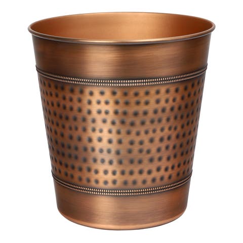 Riley Modern Classic Hammered Steel Accent 2-Gallon Wastebasket