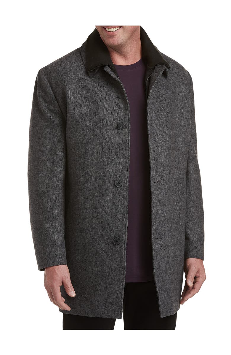 Calvin Klein Herringbone Zale Overcoat, Main, color, Grey