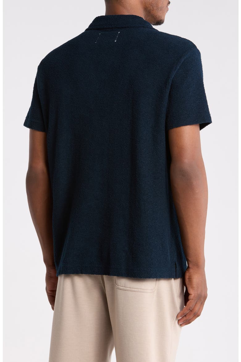Johnny Collar Cotton Terry Cloth Polo, Alternate, color, NAVY