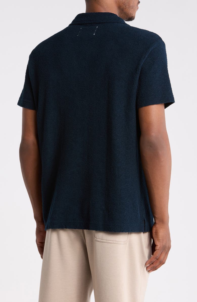 Reigning Champ Johnny Collar Cotton Terry Cloth Polo, Alternate, color, Navy