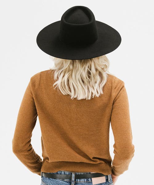 Gigi Pip Dakota Wide Brim Felt Hat In Black