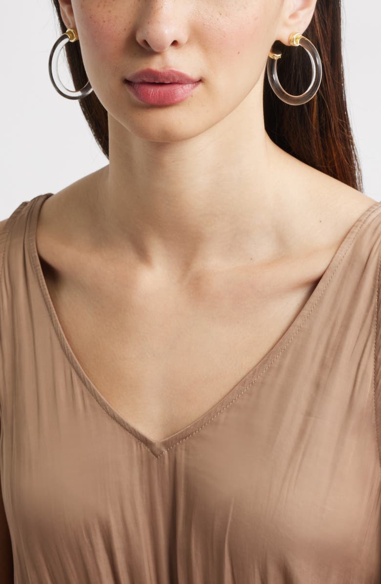 Nordstrom Resin Tube Hoop Earrings, Alternate, color, Clear- Gold