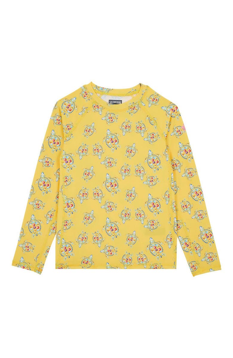 Vilebrequin Kids' Vendôme Turtles UV Protection Rashguard, Main, color, Maïs