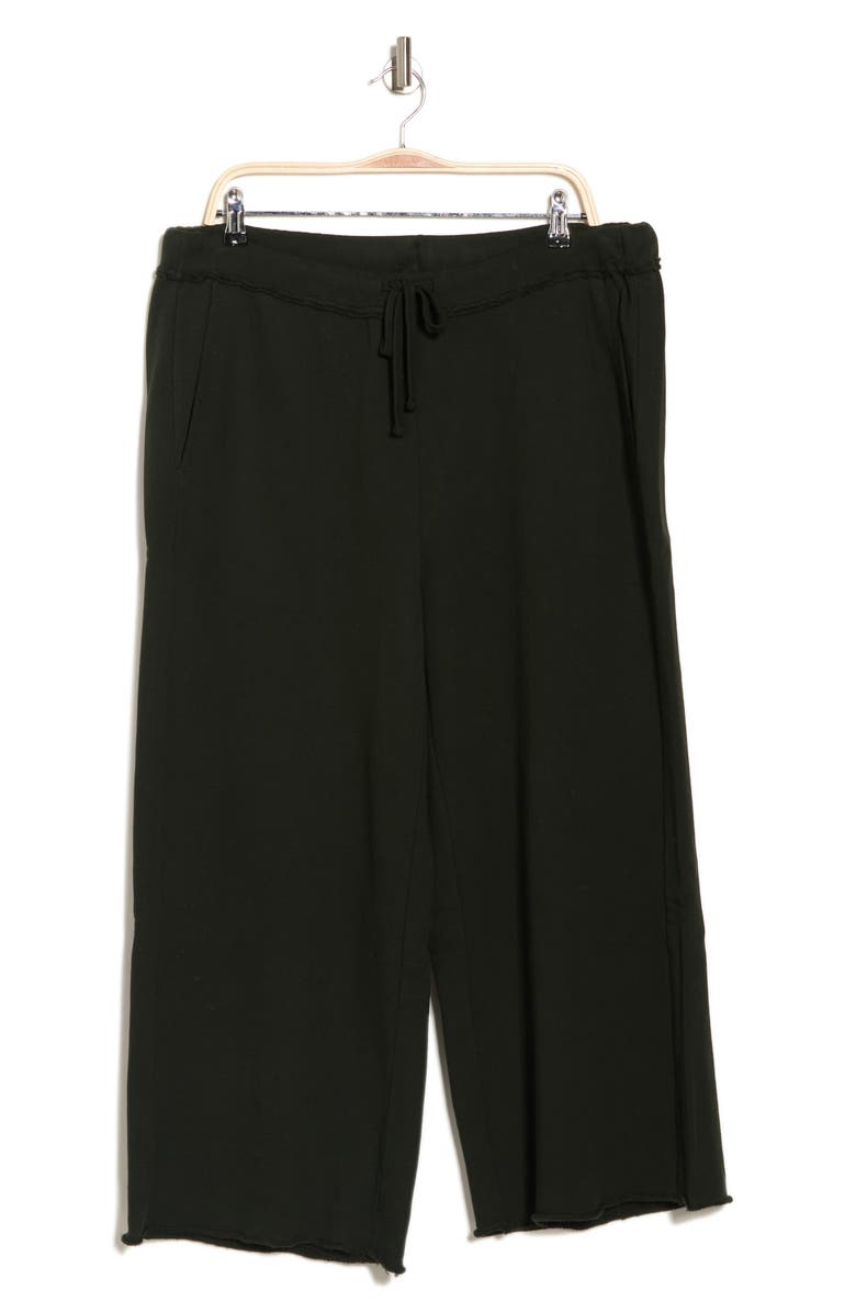 Eileen Fisher Organic Cotton French Terry Crop Wide Leg Pants, Main, color, 