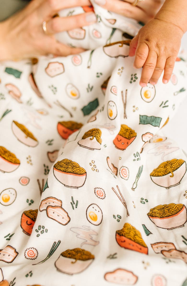 Loulou Lollipop Ramen Muslin Swaddle Blanket, Alternate, color, 