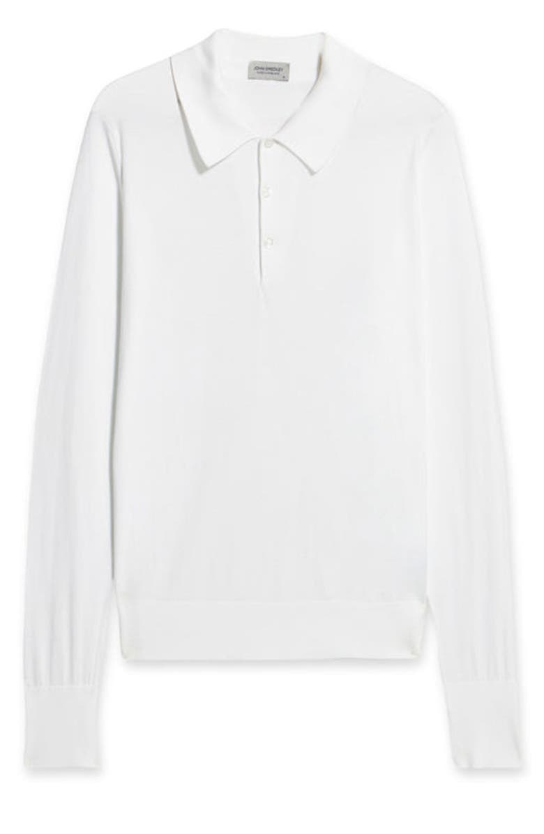 Fortela Finchley Cotton Knit Polo, Main, color, White