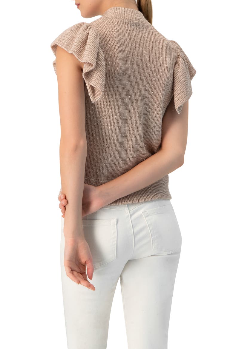 Knitted Ruffle Sleeve Blouse, Alternate, color, Dusty Pink