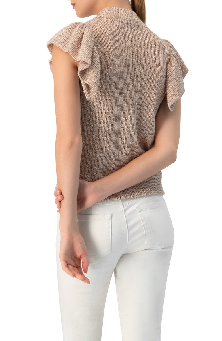 IVONNE Knitted Ruffle Sleeve Blouse, Alternate, color, Dusty Pink