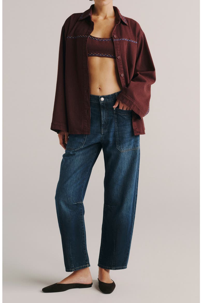Bilie High Waist Barrel Ankle Jeans, Alternate, color, EVENING AURA