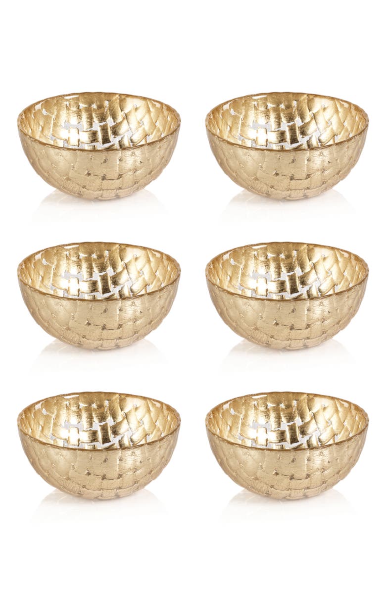 Zodax Braided Set of 6 Condiment Bowls, Main, color, Gold