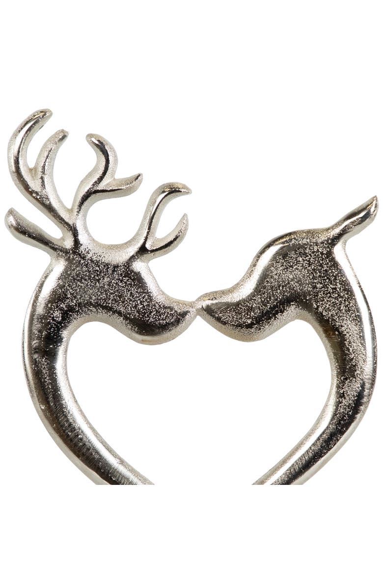 Northlight Heart Shaped Kissing Reindeer Metal Christmas Decoration - 10", Alternate, color, 