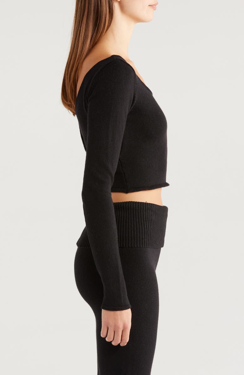 Florence by Mills Cross Back Crop Sweater, Alternate, color, Black