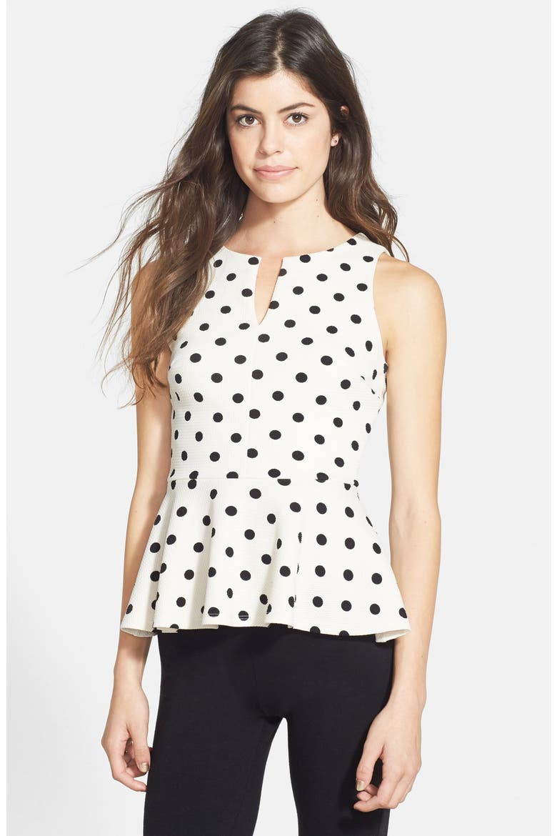 Quilted Peplum Tank, Main, color, DOT