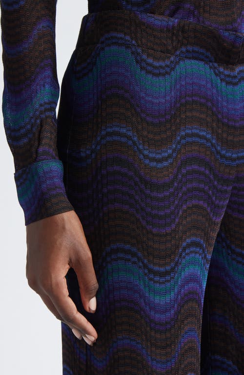 Missoni Wavy Stripe Raschel Knit Palazzo Pants In Multi