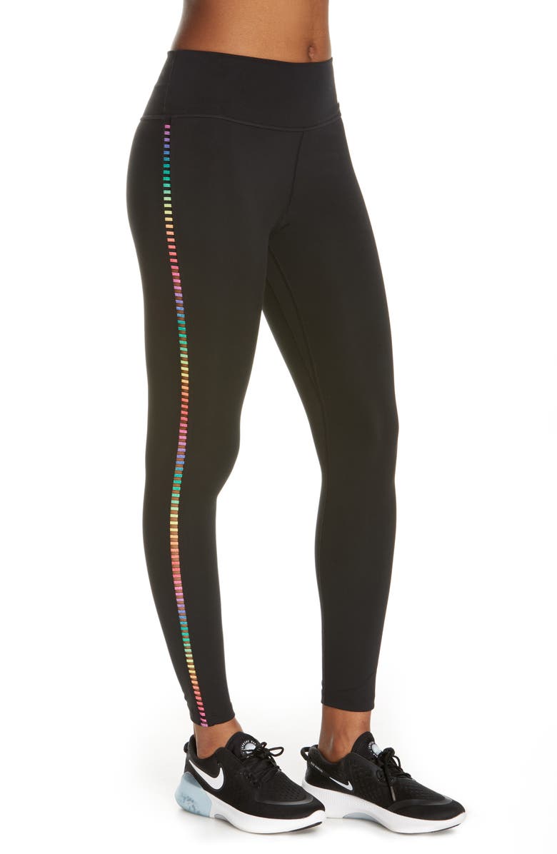 Nike Dri-FIT One Rainbow Ladder Performance Ankle Leggings, Alternate, color, 