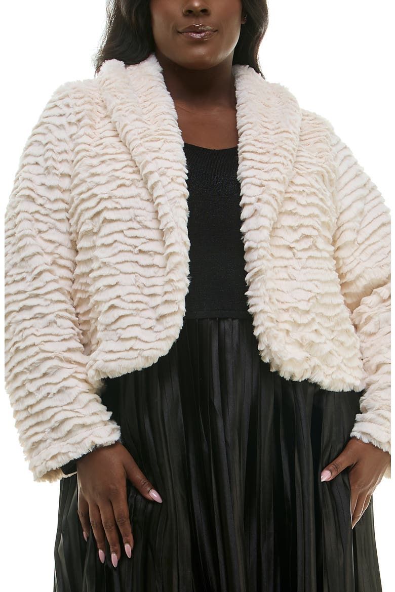 Faux Fur Bolero Jacket, Main, color, LIGHT CREAM