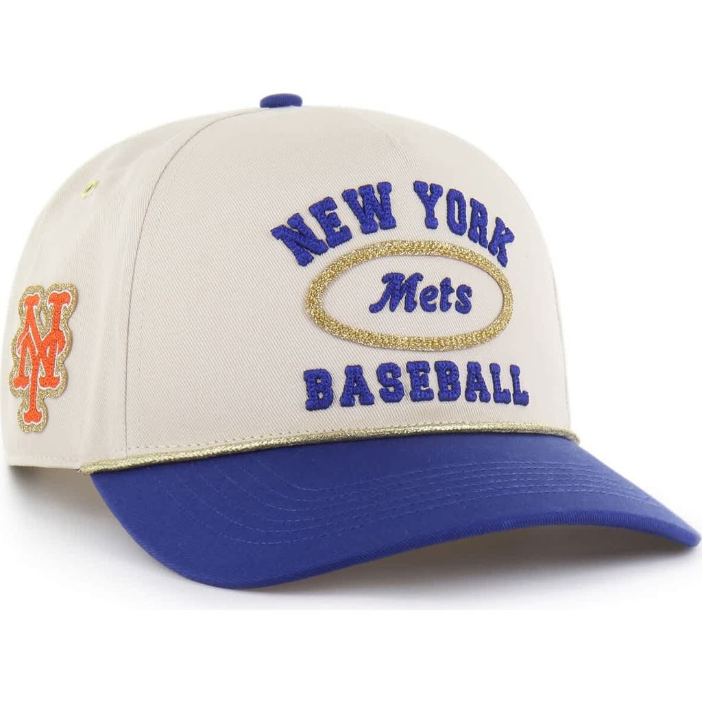 Stoney Clover Lane X '47 Men's '47 x Stoney Clover Lane Natural/Royal New York Mets Glitter Rope Hitch Adjustable Hat at Nordstrom
