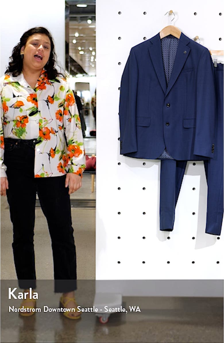 Roger Slim Fit Solid Wool Suit, sales video thumbnail