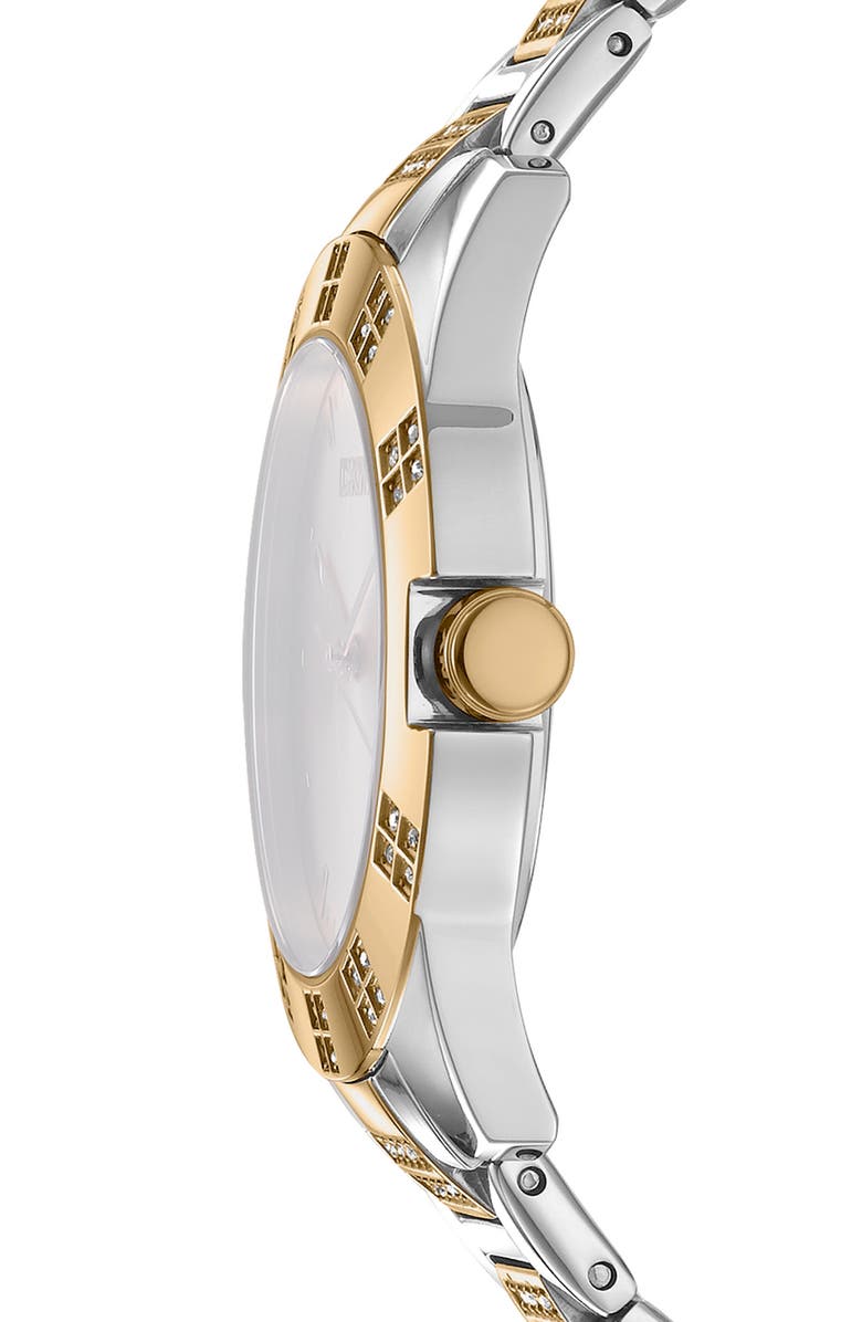 GEVRIL Two Tone Crystal Bracelet Watch, Alternate, color, 
