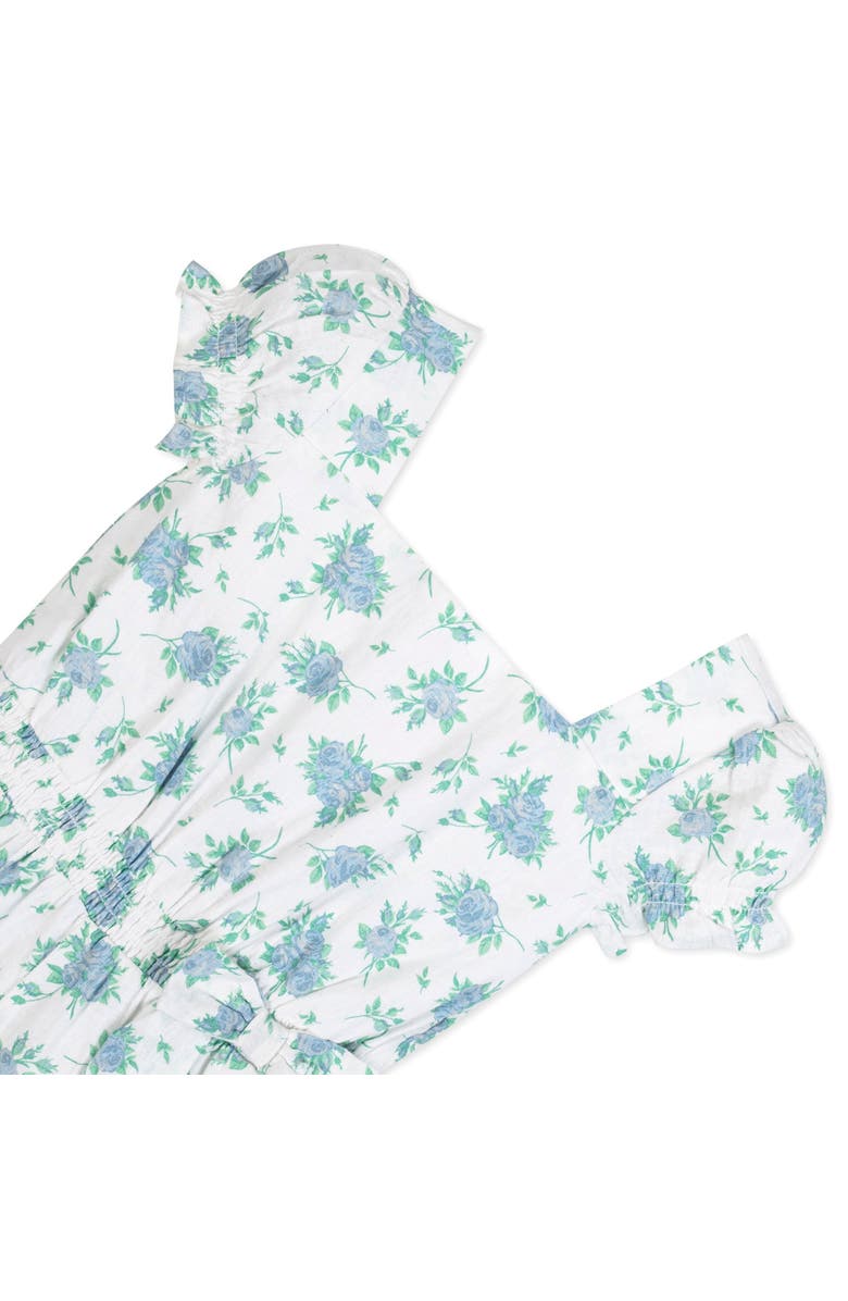 Hope & Henry Girls' Linen Puff Sleeve Jumpsuit, Toddler, Alternate, color, Coastal Cottage Floral
