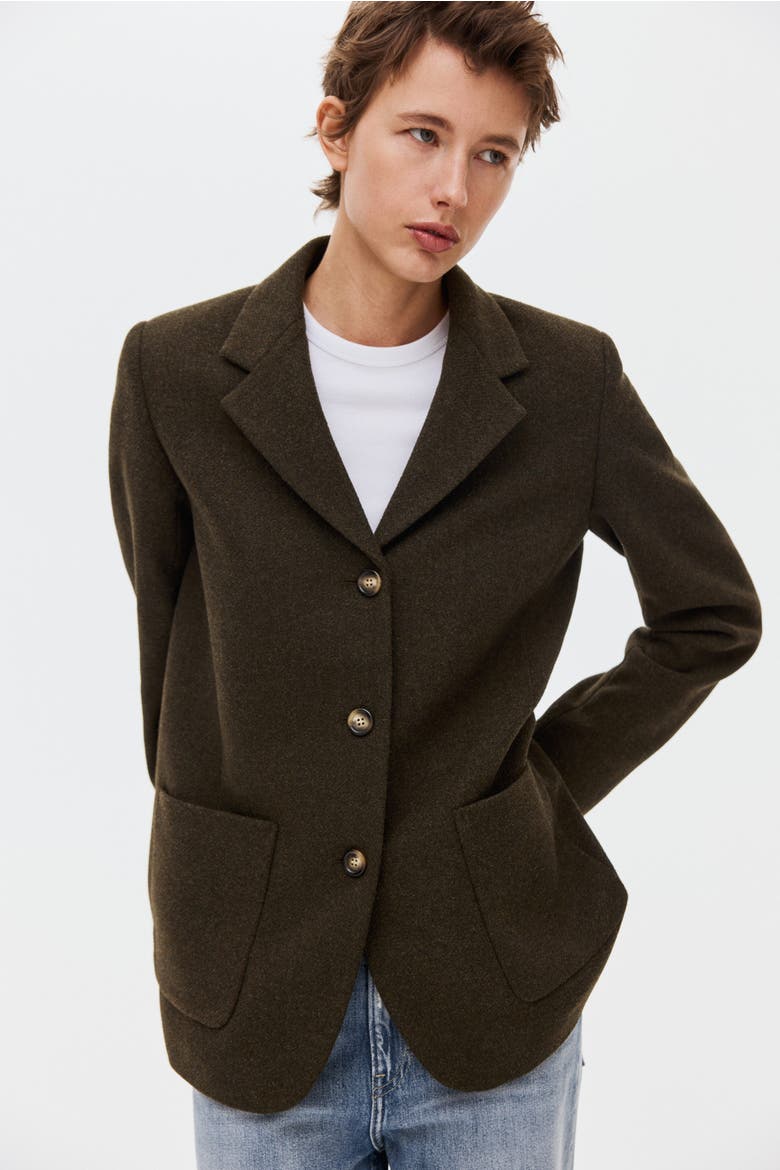 Wool-blend Jacket, Alternate, color, Dark khaki green