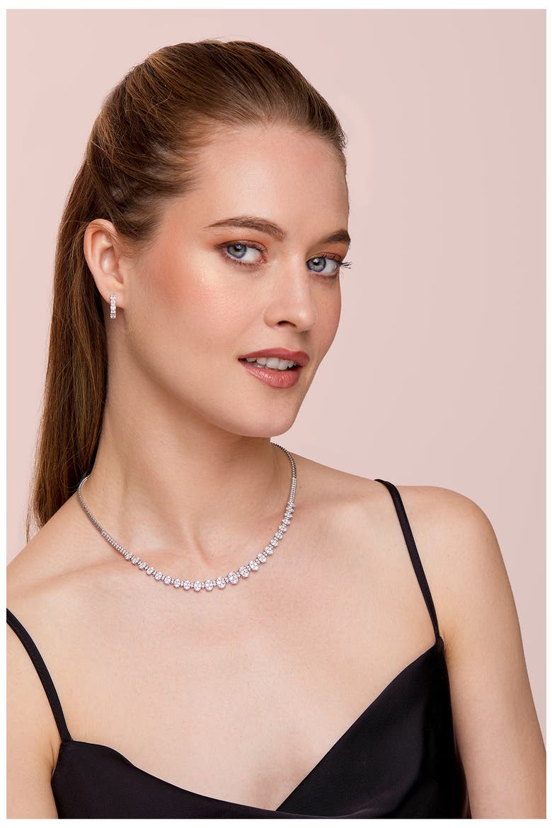 Audrey Graduating Diamond Necklace (Nordstrom Exclusive), Alternate, color, 18K WHITE GOLD