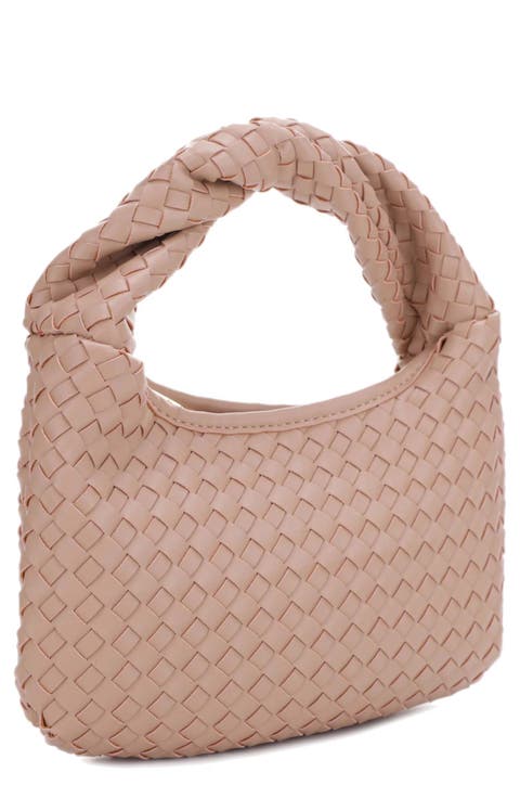 Libby Diamond Weave Twist Handle Shoulder Bag