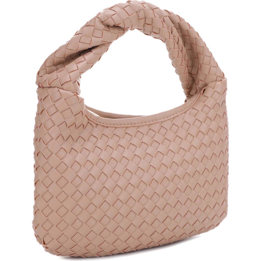 Emperia Libby Diamond Weave Twist Handle Shoulder Bag In Light Camel