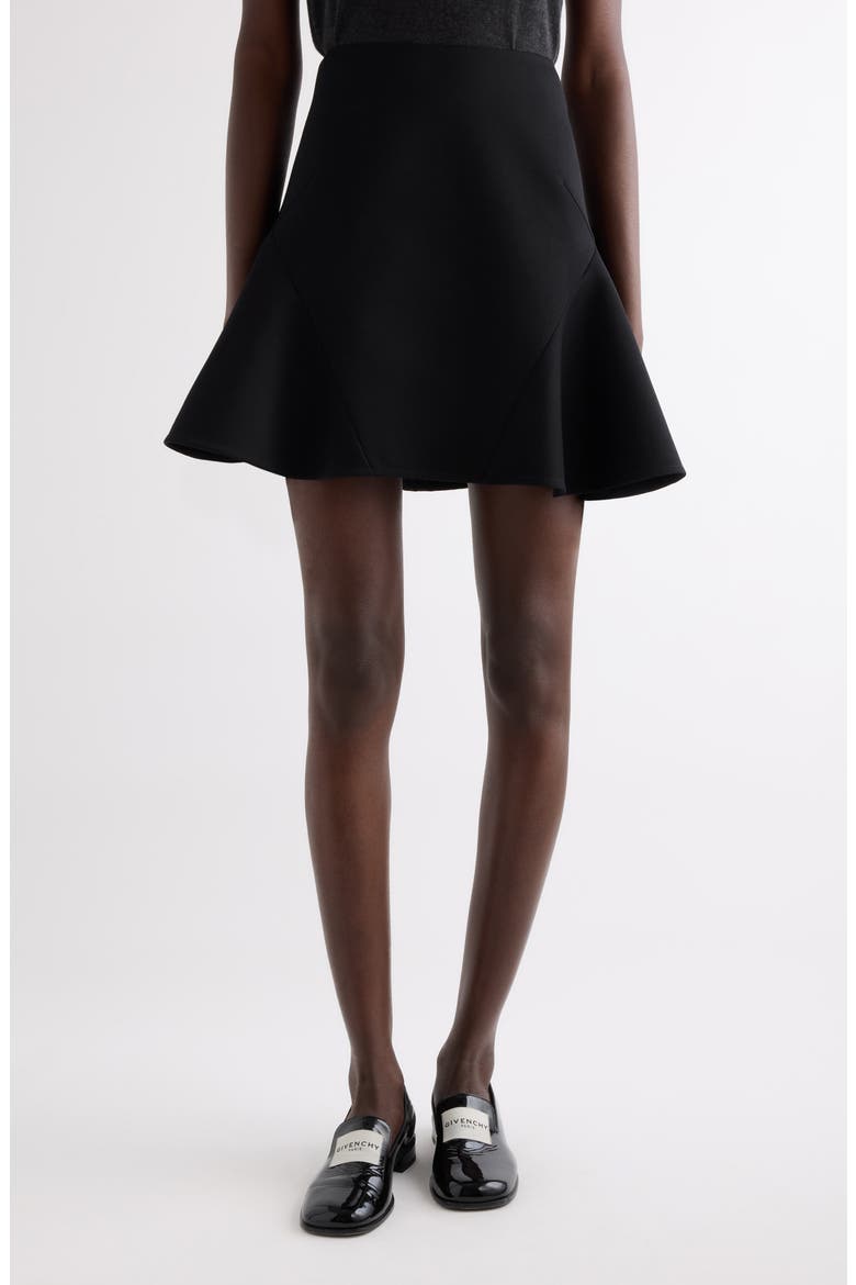 Silk Skater Skirt, Main, color, BLACK