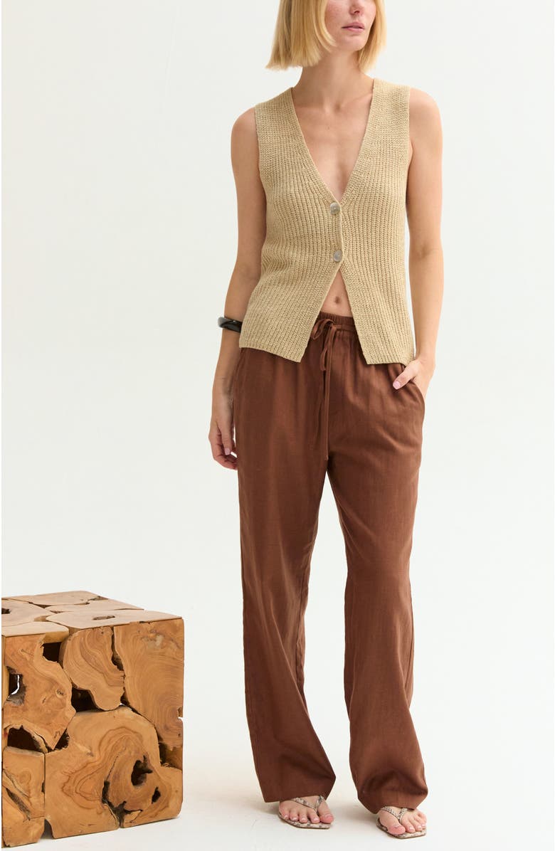 CRESCENT Beachy Sweater Vest, Alternate, color, Beige