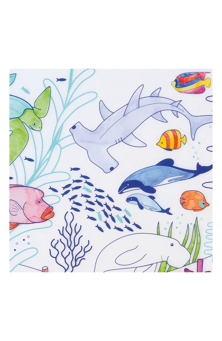 Scrunch Great Barrier Reef Reusable Coloring Mat & Washable Markers, Alternate, color, Multi