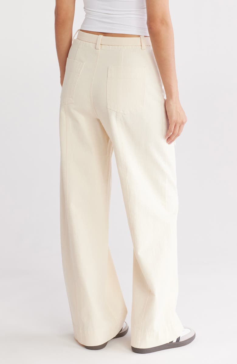 Elodie Relaxed Belted Trousers, Alternate, color, Cream