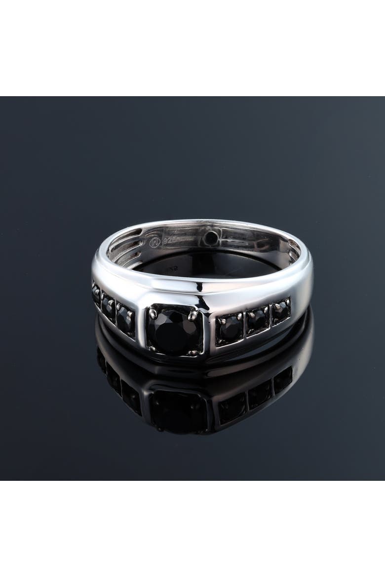 Kairo 0.85CT Bezel Black Spinel Ring 925 Silver, Alternate, color, Sterling Silver