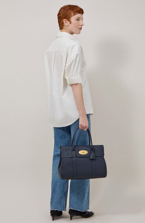 Mulberry Bayswater Grained Leather Satchel In Black