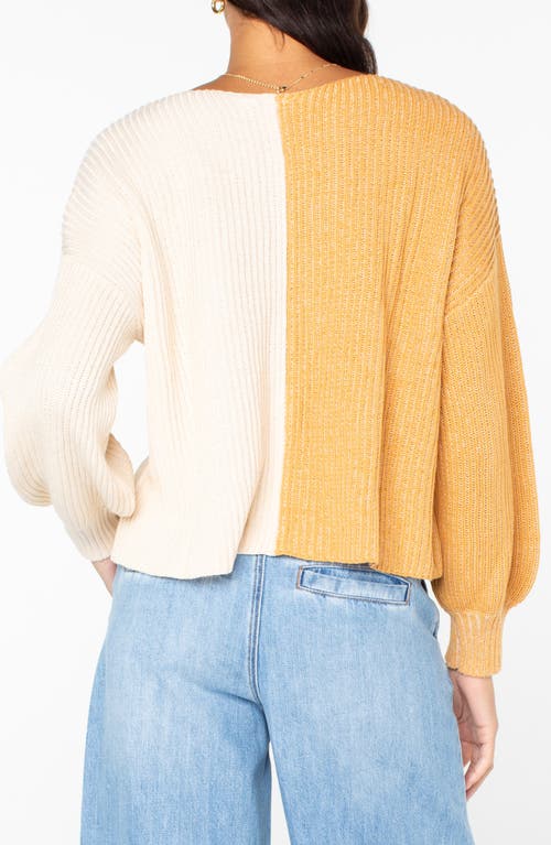 Roxy Sandbar Hop Colorblock Cotton Sweater In Neutral